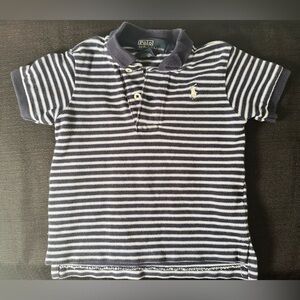 POLO RALPH LAUREN Baby Boys Polo Shirt 12 Months  Navy Blue Striped BB12